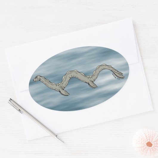 Canadees meer monster ovale sticker (Envelop)