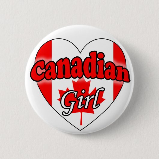 Canadees meisje ronde button 5,7 cm (Voorkant)