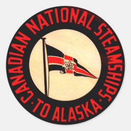 Canadees Nationaal Steamship naar Alaska Ronde Sticker