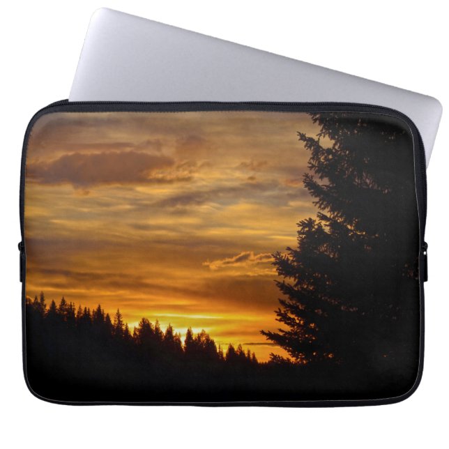 Canadees Natuur Landscape Lake Sunset Laptop Sleeve (Voorkant)