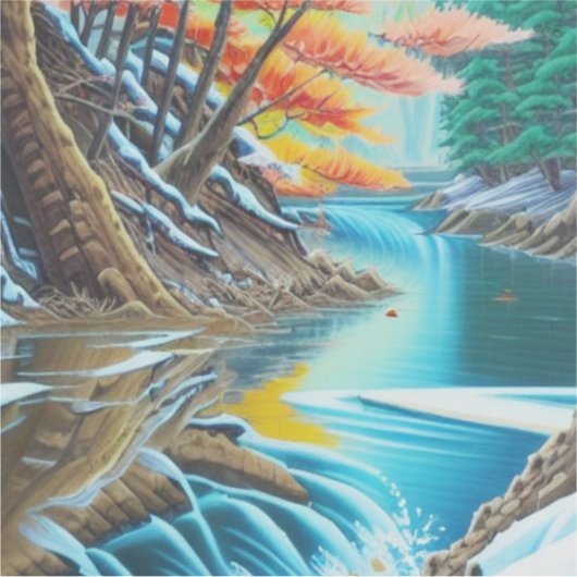 Canadees Natuur olieverf dat het sluimerende lands Sticker (Voorkant)