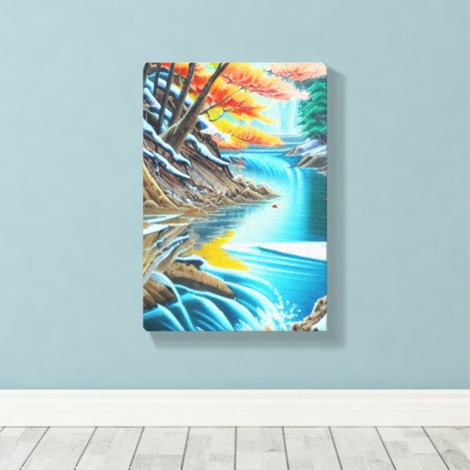 Canadees Natuur olieverf - verbluffend landschap Canvas Afdruk (Insitu (Houten vloer))