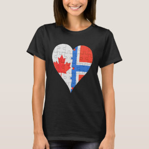 Canadees Noors Vlag Hart T-shirt