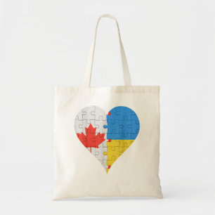 Canadees Oekraïens vlaghart Canada Oekraïne Tote Bag