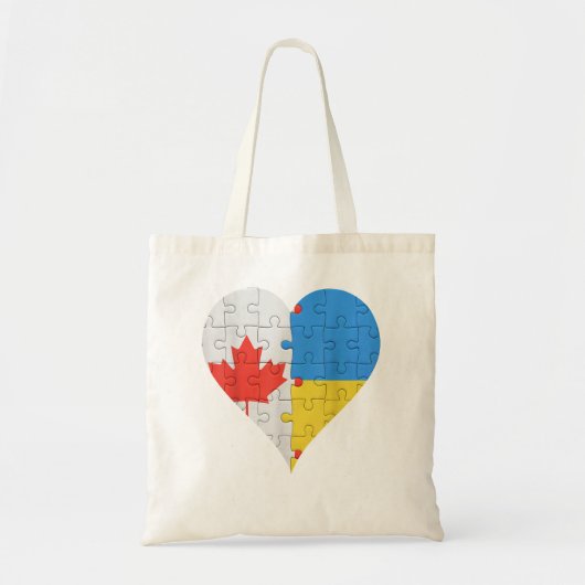 Canadees Oekraïens vlaghart Canada Oekraïne Tote Bag (Voorkant)