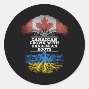 Canadees Opgegroeid Met Oekraïense Wortels T Shirt Ronde Sticker
