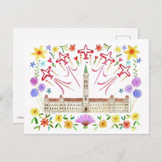 Canadees parlement herbergt Canada Day Snowbirds Briefkaart (Voorkant / Achterkant)