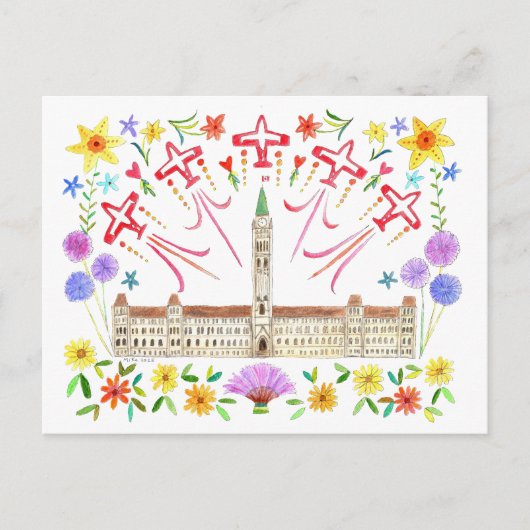 Canadees parlement herbergt Canada Day Snowbirds Briefkaart (Voorkant)