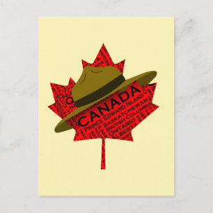 Canadees Pet op de rode Maple Leaf Briefkaart
