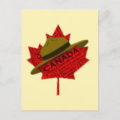Canadees Pet op de rode Maple Leaf Briefkaart (Voorkant)