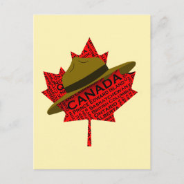Canadees Pet op de rode Maple Leaf Briefkaart