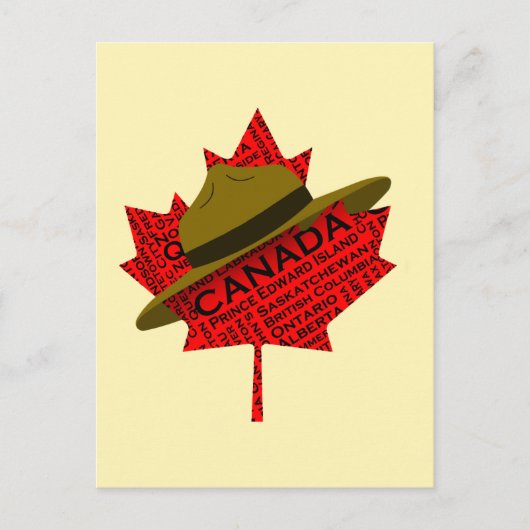 Canadees Pet op de rode Maple Leaf Briefkaart (Voorkant)
