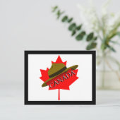 Canadees Pet op de rode Maple Leaf Briefkaart (Staand voorkant)