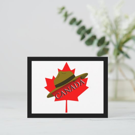 Canadees Pet op de rode Maple Leaf Briefkaart (Staand voorkant)