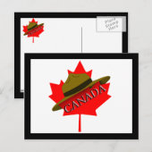 Canadees Pet op de rode Maple Leaf Briefkaart (Voorkant / Achterkant)