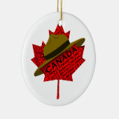 Canadees Pet op de rode Maple Leaf Keramisch Ornament (Rechts)