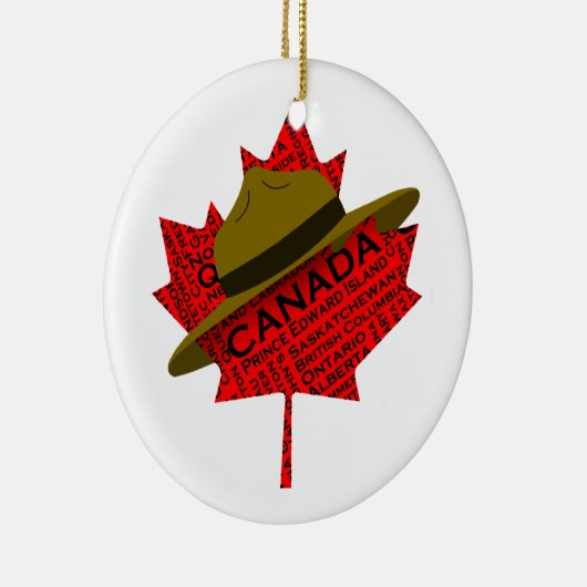 Canadees Pet op de rode Maple Leaf Keramisch Ornament (Rechts)