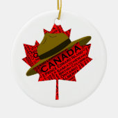 Canadees Pet op de rode Maple Leaf Keramisch Ornament (Voorkant)