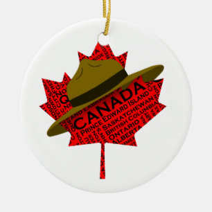 Canadees Pet op de rode Maple Leaf Keramisch Ornament