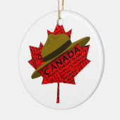Canadees Pet op de rode Maple Leaf Keramisch Ornament (Links)