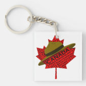 Canadees Pet op de rode Maple Leaf Sleutelhanger (Voorkant)