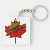 Canadees Pet op de rode Maple Leaf Sleutelhanger (Achterkant)