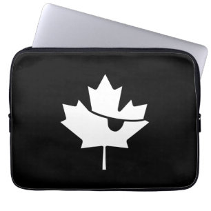 Canadees piraatzwart en wit mappenblad laptop sleeve