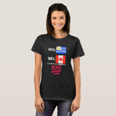 Canadees plus Uruguayan Mix Flag Heritage T-shirt (Voorkant volledig)