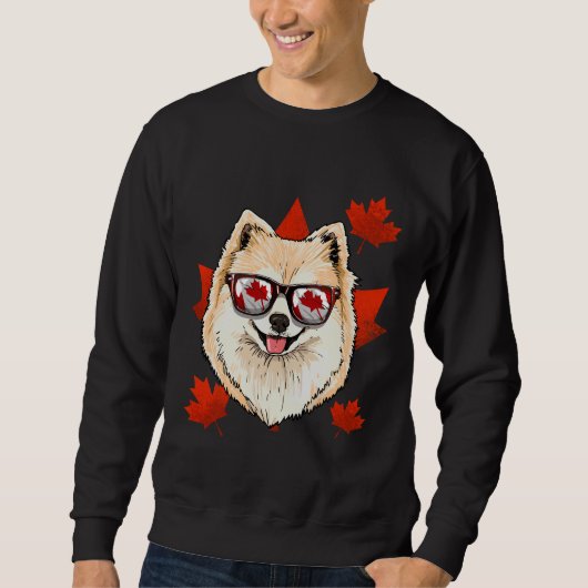 Canadees pommern Dog Maple Leaf Patriotic Canad Trui (Voorkant)