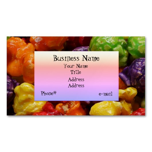 Canadees Popcorn Magnetic Visitekaartje Magnetisch Visitekaartje (Voorkant)