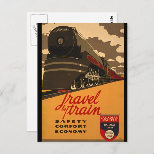 Canadees Poster van het treinspoor Briefkaart (Voorkant / Achterkant)