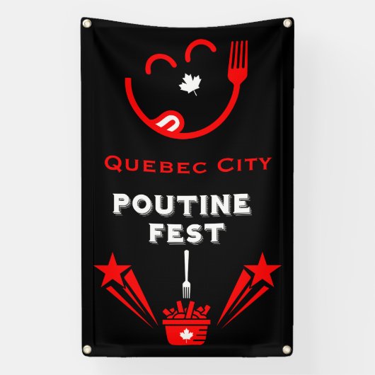 Canadees Poutine Festival Spandoek (Verticaal)