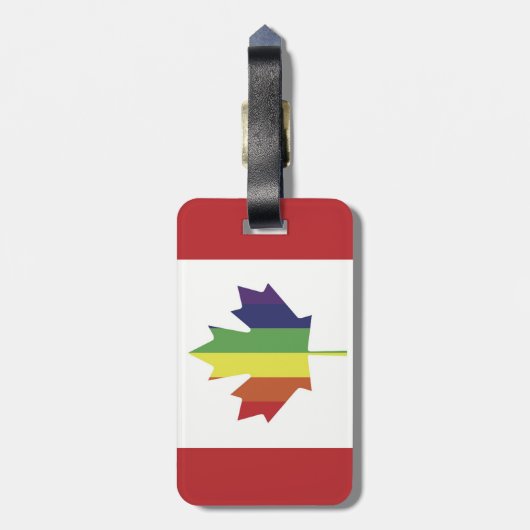 Canadees Pride Flag Bagagelabel (Achterkant verticaal)