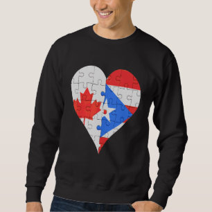 Canadees Puerto Rican Flag Heart Trui