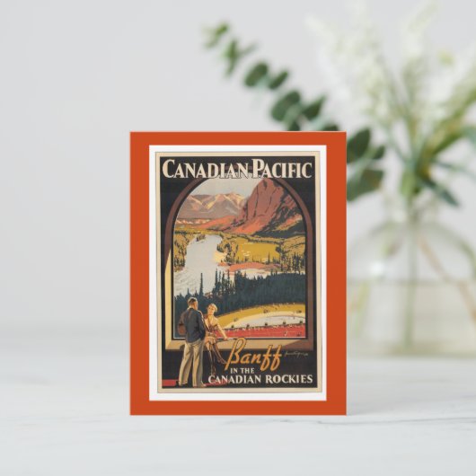 Canadees Rockies Travel Poster Vert Briefkaart (Staand voorkant)