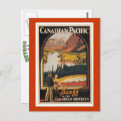 Canadees Rockies Travel Poster Vert Briefkaart (Voorkant / Achterkant)