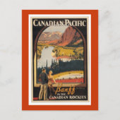 Canadees Rockies Travel Poster Vert Briefkaart (Voorkant)