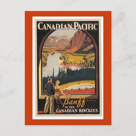 Canadees Rockies Travel Poster Vert Briefkaart (Voorkant)
