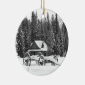 Canadees Rocky Mountains Winter Wonderland Keramisch Ornament (Rechts)
