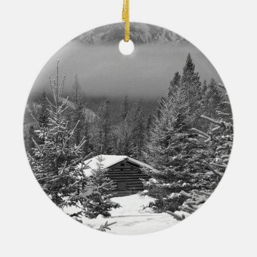 Canadees Rocky Mountains Winter Wonderland Keramisch Ornament (Achterkant)