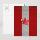 Canadees Rode Maple Leaf over koolstofvezel Briefkaart (Voorkant / Achterkant)