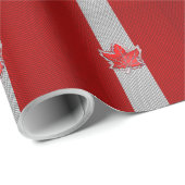 Canadees Rode Maple Leaf over koolstofvezel Cadeaupapier (Rol Hoek)