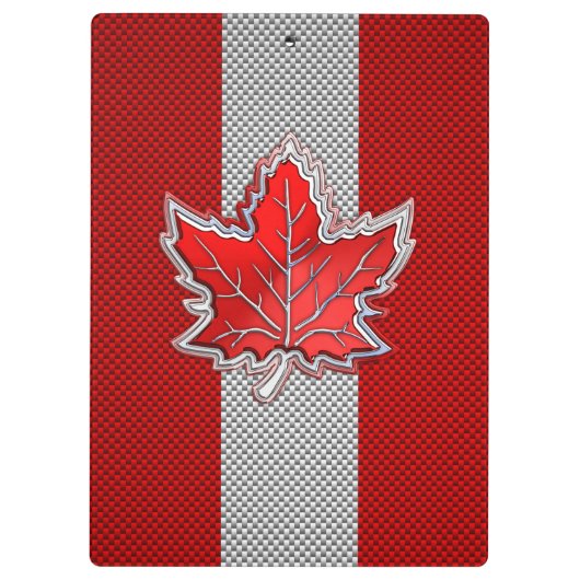 Canadees Rode Maple Leaf over koolstofvezel Klembord (Achterkant)