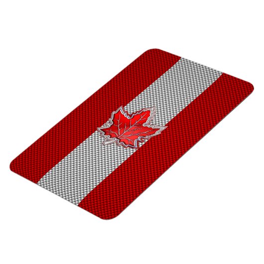 Canadees Rode Maple Leaf over koolstofvezel Magneet (Linkerzijde)