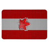 Canadees Rode Maple Leaf over koolstofvezel Magneet (Horizontaal)
