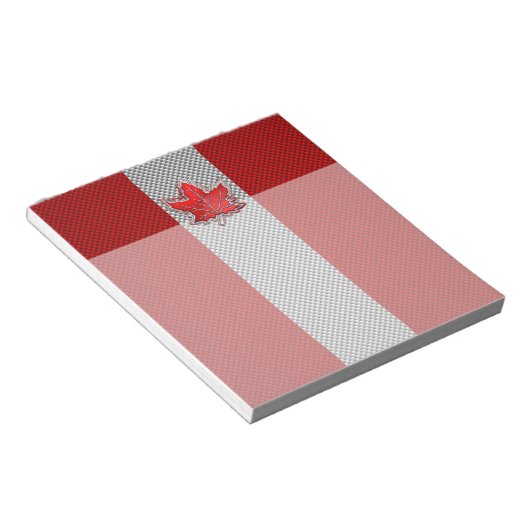 Canadees Rode Maple Leaf over koolstofvezel Notitieblok (Schuin)