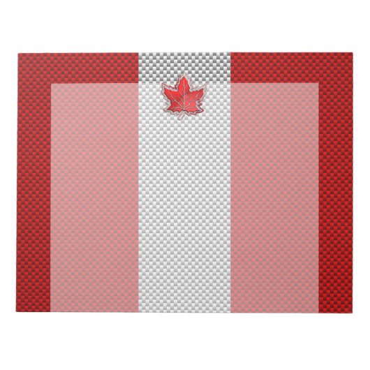Canadees Rode Maple Leaf over koolstofvezel Notitieblok (Voorkant)
