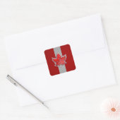 Canadees Rode Maple Leaf over koolstofvezel Vierkante Sticker (Envelop)