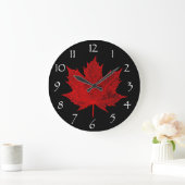 Canadees Rode Maple Leaf/Red en Black Grote Klok (Huis)