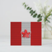 Canadees rood manleder in koolstofvezel briefkaart (Staand voorkant)
